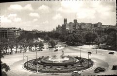 MODERN CARD Madrid Panorama Of Plaza De Neptuno there paseo del Prado