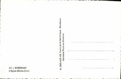 MODERN CARD Bordeaux the Church Holy Cross