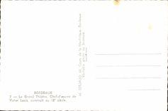 CPM Bordeaux Le Grand Theatre Chef D'Oeuvre De Victor Louis