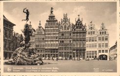 CPA Anvers Grand place et monument Brabo