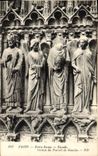 CPA Paris Eglise Notre Dame Facade Statues Du Portail De Gauche