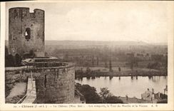VINTAGE POSTCARD Chinon the Castle Walls the Tower Of the Mill And Vienna