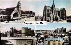 CPM Metz Gare Cathedrale Porte Des Allemands Vue Generale