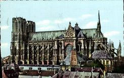MODERN CARD Rheims the Cathedral Seen Side Southern part