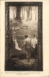 VINTAGE POSTCARD Printures Mural Of the Pantheon Sainte Genevieve in prayer Puvis de Chavannes Paris