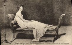 VINTAGE POSTCARD Museum Of Louvre David Portrait of Mrs. Recamier
