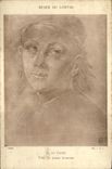 VINTAGE POSTCARD Museum Of Louvre L di Credi Head of young man