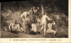 VINTAGE POSTCARD Museum of Amiens Puvis De Chavannes Concordia