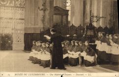 VINTAGE POSTCARD Museum Of Luxembourg a Control of Dauvant children