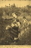 VINTAGE POSTCARD Roma Galleria d' Arte Moderna the pastorella Michetti Shepherdess Sheep