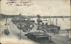 VINTAGE POSTCARD Bordeaux View Of the Quays Boats