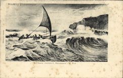 VINTAGE POSTCARD Biarritz a grain PAguenaud Boat