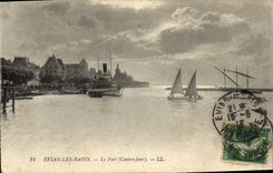 VINTAGE POSTCARD Evian Les Bains the Port Boats
