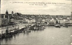 VINTAGE POSTCARD La Rochelle Panoramic View of Before Port