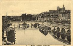 VINTAGE POSTCARD Mans the Sarthe and the Quays Laundrette