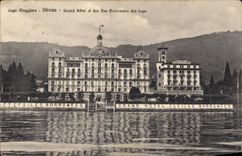 CPA Lago Maggiore Stresa Grand Hotel et des Iles Borromees dal lago