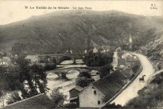 VINTAGE POSTCARD the Valley of Sioule Two Bridges