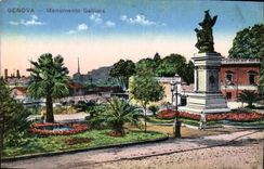 VINTAGE POSTCARD Genova Monumento Galiiera