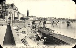 CPA Toulouse L'Eglise Notre Dame De la Daurade et le Pont