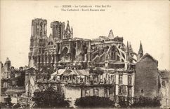 VINTAGE POSTCARD Rheims the Cathedral southern part Is Militaria