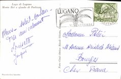 MODERN CARD Lago di Lugano Assembles Bre E sfondo di Porlezzo