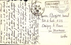 VINTAGE POSTCARD Sand on the Sarthe National Quay