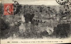 CPA Poitiers Vue Generale Sur le Clain le Pont Joubert et le rocher de Coligny 