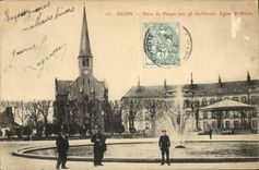 VINTAGE POSTCARD Dijon Places of the Ancients Place St Pierre Eglise St Pierre