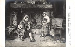 VINTAGE POSTCARD Salon of the French Artists lunches it stopped Caballero Mousquetaire