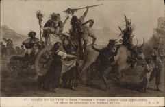 VINTAGE POSTCARD Museum Of Louvre French School Robert Leopold Louis the return of the pilgrimage to the Madonna of the arc