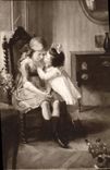 VINTAGE POSTCARD Living room Of 1914 Miss Angele Denvil Consolation Children