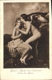 VINTAGE POSTCARD Gerald Psyche receives the First kiss Of Love