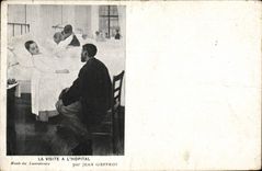 VINTAGE POSTCARD the Visit At the Hospital Museum Of Luxembourg By Jean Geffroy
