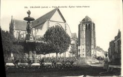CPA Orleans Place Gambetta Eglise Sainte Paterne Jardinier