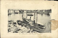 CPA Marseille Un Coin Du Vieux Port Bateau