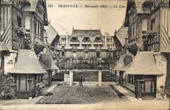 VINTAGE POSTCARD Deauville Normandy Hotel court