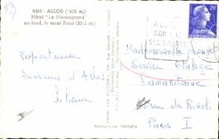 VINTAGE POSTCARD Ales Hotel the Mountain dweller At the Bottom the Pelat Mount