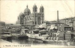 CPA Marseille Canal St Jean Et Cathedrale