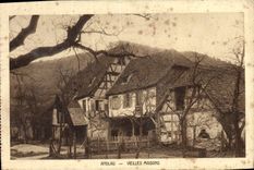 VINTAGE POSTCARD Andlau Old women Houses