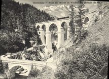 St Marie del puente de Chamonix de la POSTAL de la VENDIMIA y ferrocarril de Viaduc