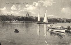 CPA Geneve Le Port Bateaux 