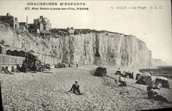 VINTAGE POSTCARD Ault the beach Publicity Shoes of Children Street Saint Louis In the Island Paris