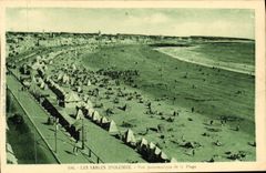 Opinión panorámica de la POSTAL de la VENDIMIA Sables d'Olonne de la playa