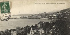CPA Menton La Baie De Garavan Et La Vieille Ville