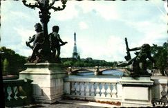 MODERN CARD Paris the Eiffel tower Seen Of the Place Of the Harmony