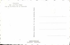 MODERN CARD Paris the Eiffel tower Seen Of the Place Of the Harmony