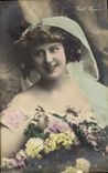 VINTAGE POSTCARD Woman Purple Wegner