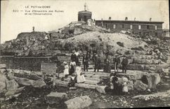 VINTAGE POSTCARD Puy De Dome Overall picture Of the Ruins And the Observatory