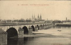 VINTAGE POSTCARD Moulins Regemortes Bridge View