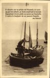 VINTAGE POSTCARD He Sings Because Its Fishing Is Fertile This Evening When His/her Children At the Edge Autran Bateau